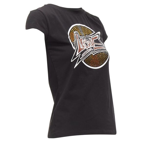 Loewe Glass Crystal Red Glitter Logo Cotton Blend Tshirt - Picture 3 of 6